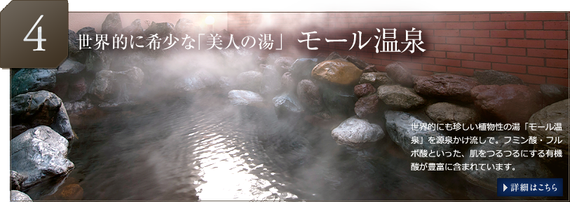 世界的に希少な「美人の湯」　モール温泉